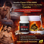 Cipzer XTRA MAN 60 Capsules + Majoon E Shabab 125g Combo | Intense Stamina, Power & Peak Performance Formula | Boost Energy, Drive & Long-Lasting Confidence for Men