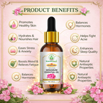 Bhudevam Naturals Geranium Essential Oil For Skin, Hair, Relaxation & Mood Upliftment- 15ML