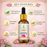 Bhudevam Naturals Geranium Essential Oil For Skin, Hair, Relaxation & Mood Upliftment- 15ML