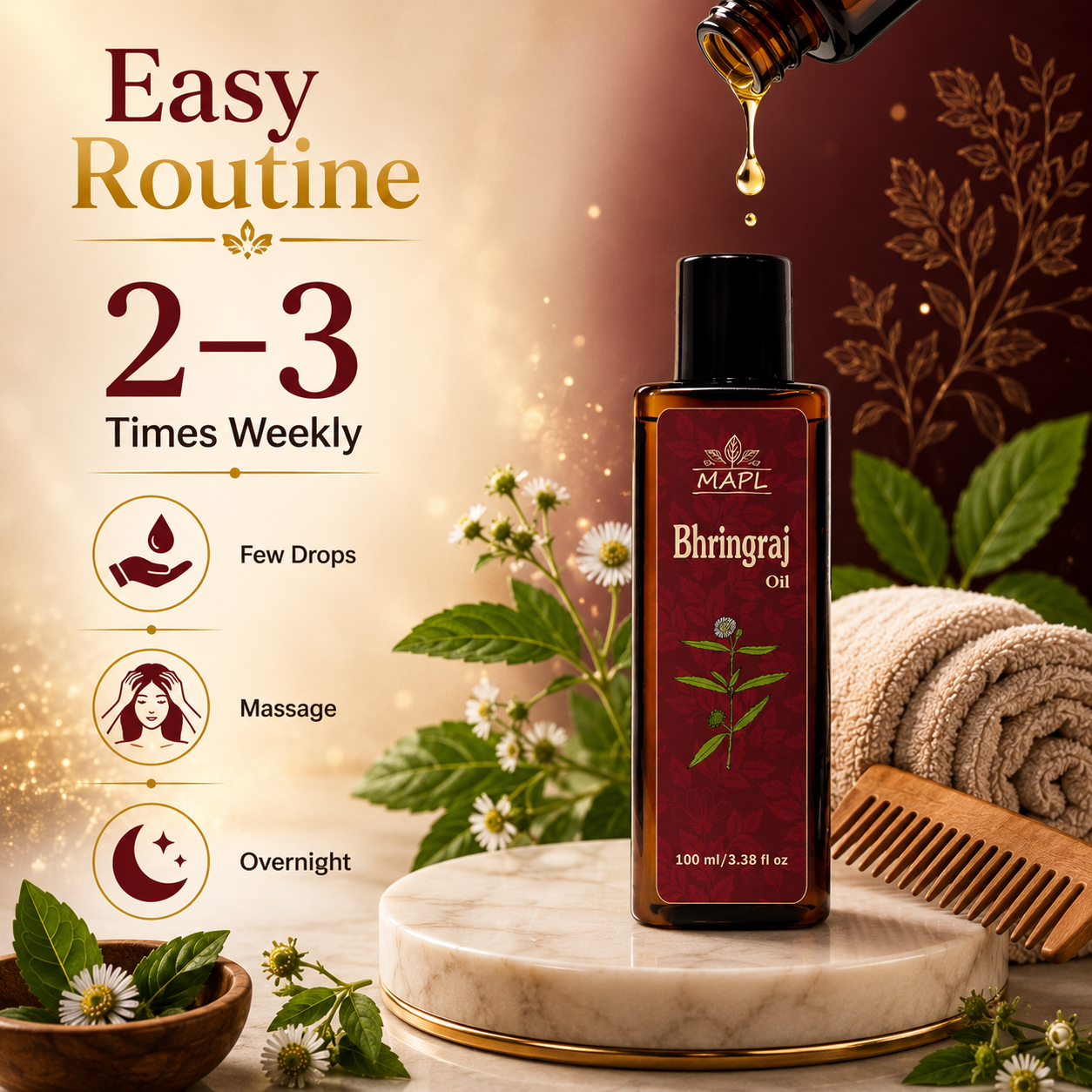 MAPL Bhringraj Hair Oil 100ml | Ayurvedic Hair Growth Oil | Hair Fall Control & Scalp Care
