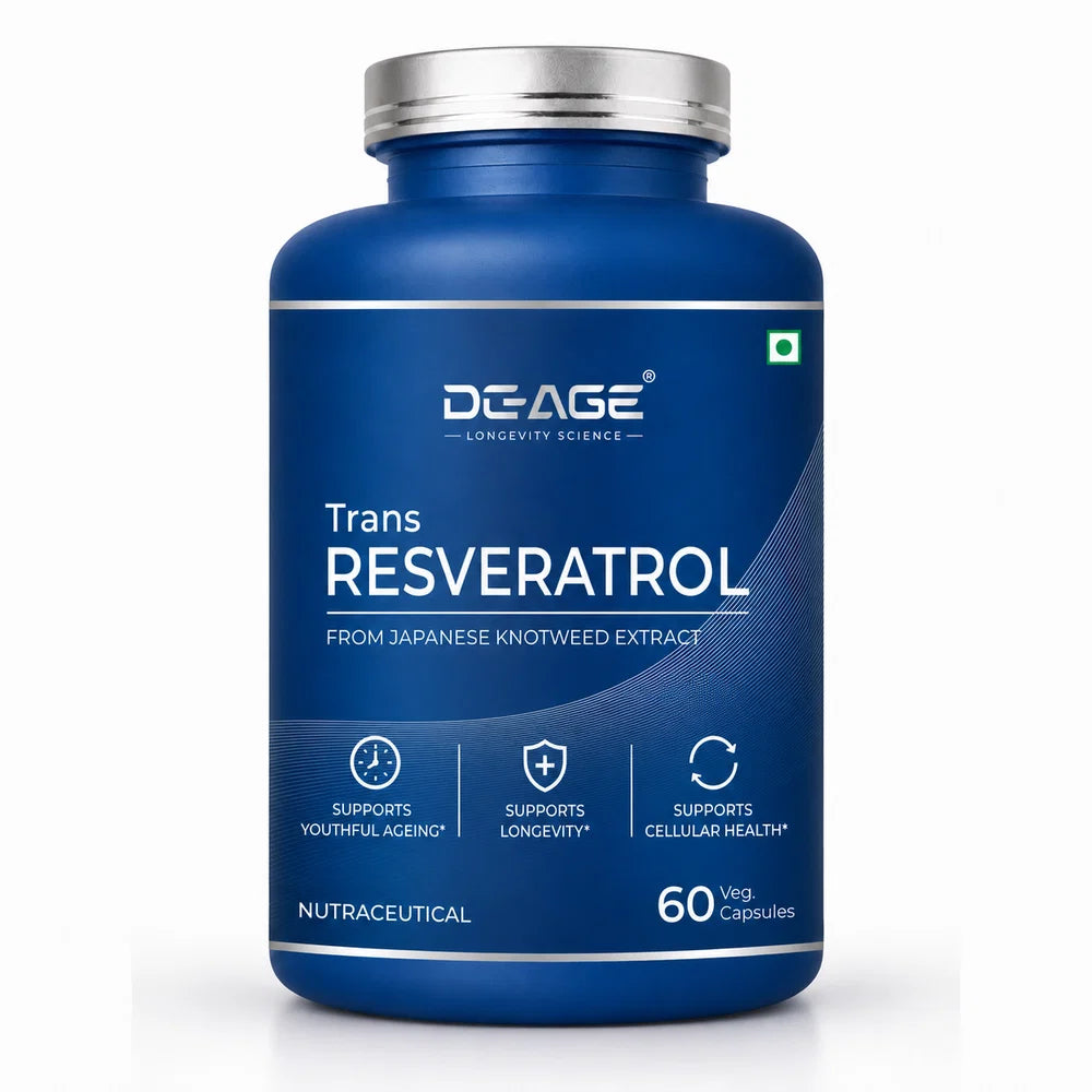 De-Age Trans-Resveratrol 60 Capsules | Antioxidant & Healthy Aging Support Supplement