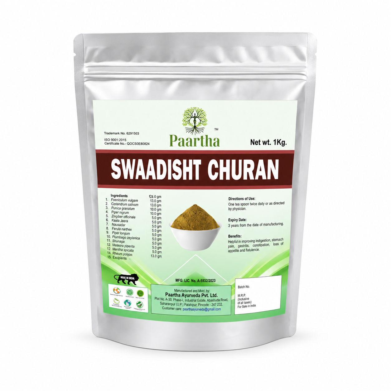 Paartha Swaadisht Churan – Ayurvedic Herbal Digestive Powder for Digestive Wellness Support – 1Kg