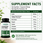Vitalmins Digestive Enzymes Capsules for Optimal Digestive Health, Nutrient Absorption & Bloating Relief – 60 Capsules