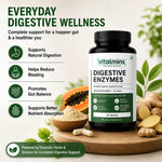 Vitalmins Digestive Enzymes Capsules for Optimal Digestive Health, Nutrient Absorption & Bloating Relief – 60 Capsules