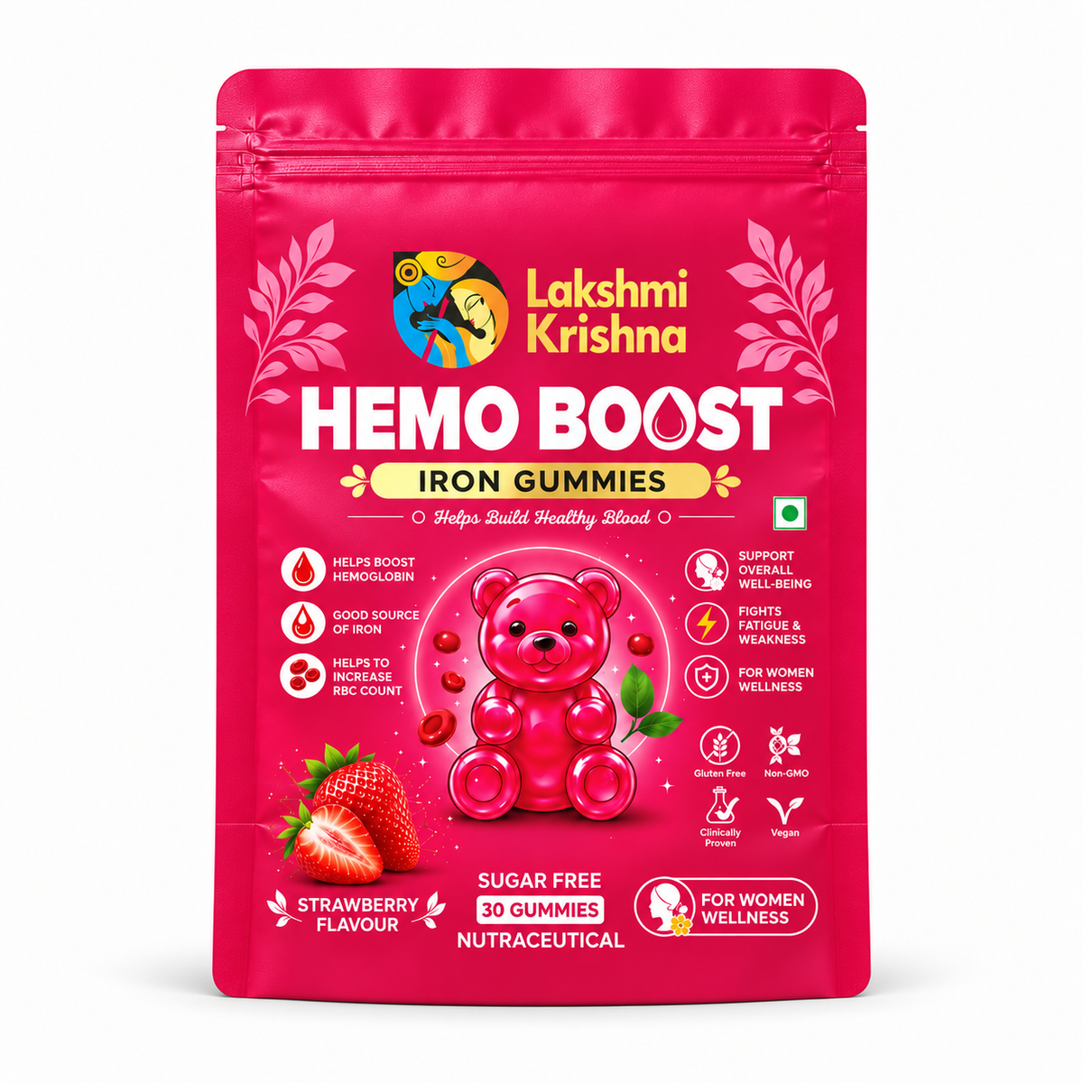 Lakshmi Krishna Naturals Hemo Boost Iron Gummies 30 Gummies