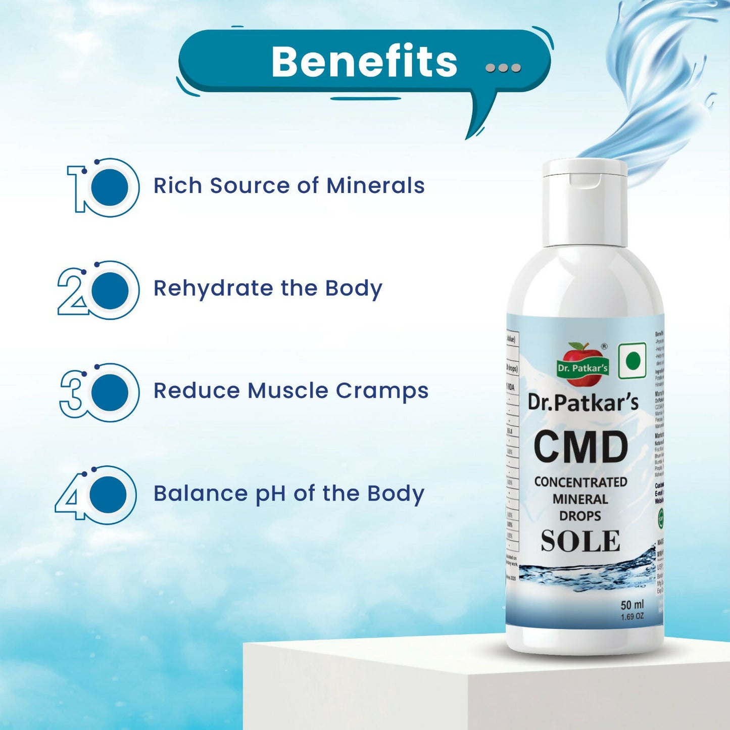 Dr. Patkar's Concentrated Mineral Drops Hydration Trace Supplement Increased energy levels (Cmd).4