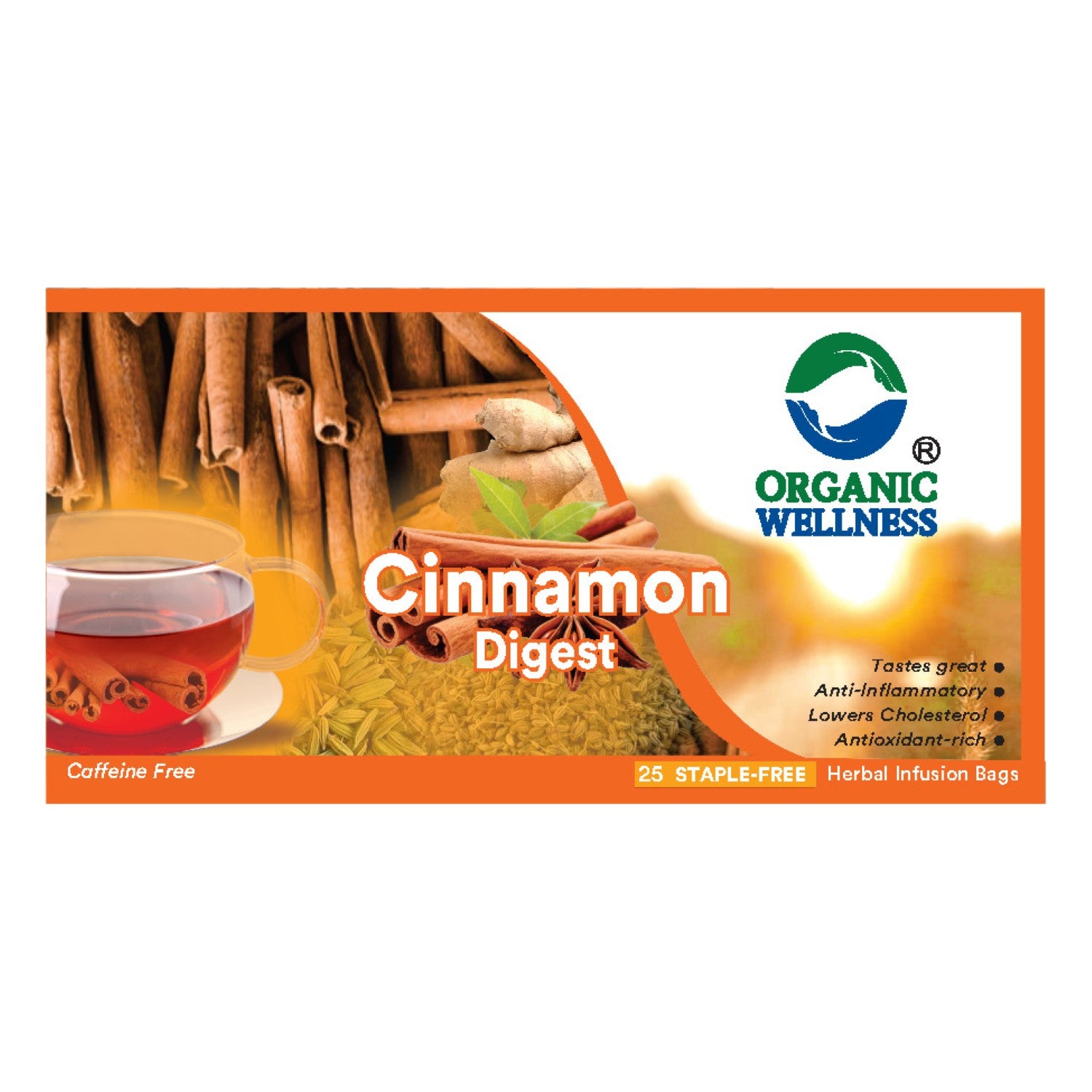 Organic Wellness Cinnamon Digest Teabags -  25 Teabags