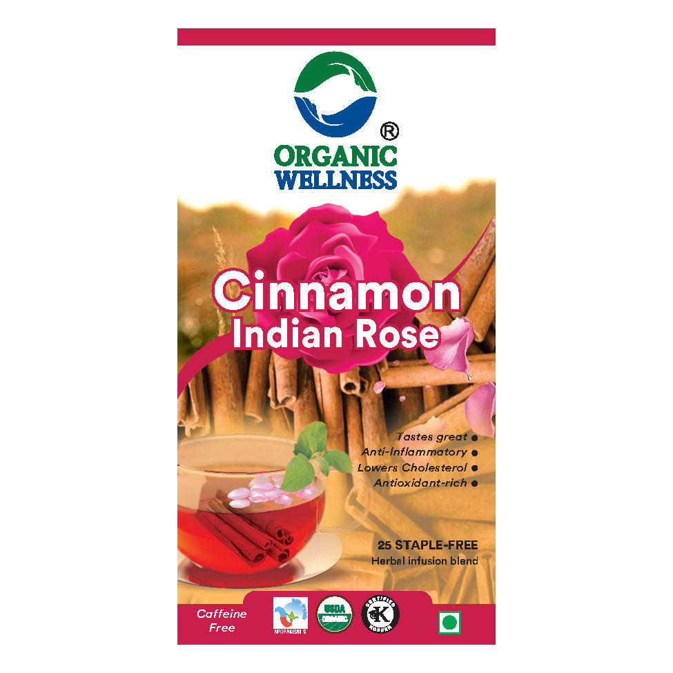 Organic Wellness Cinnamon Indian Rose Teabags -  25 Teabags