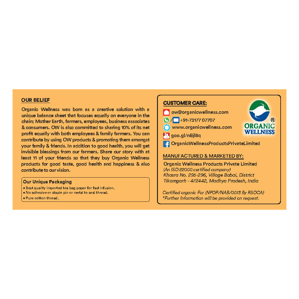 Organic Wellness Cinnamon Indian Rose Teabags -  25 Teabags