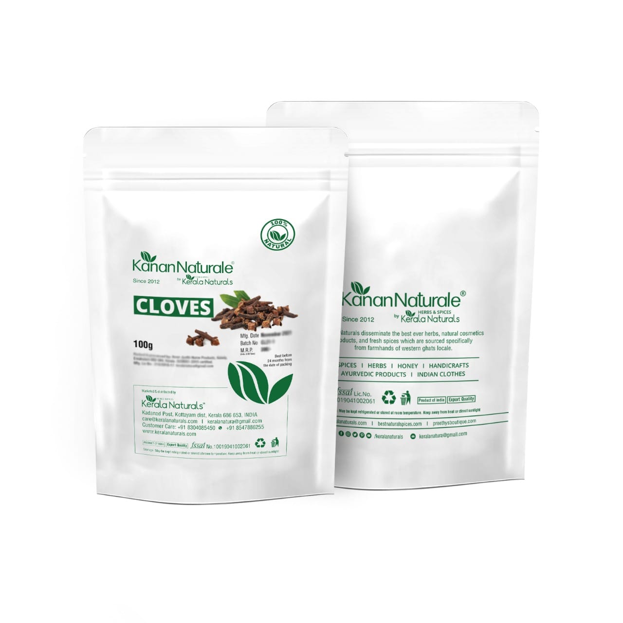 Kerala Naturals Cloves 100g - Organic Whole Clove Buds for Cooking