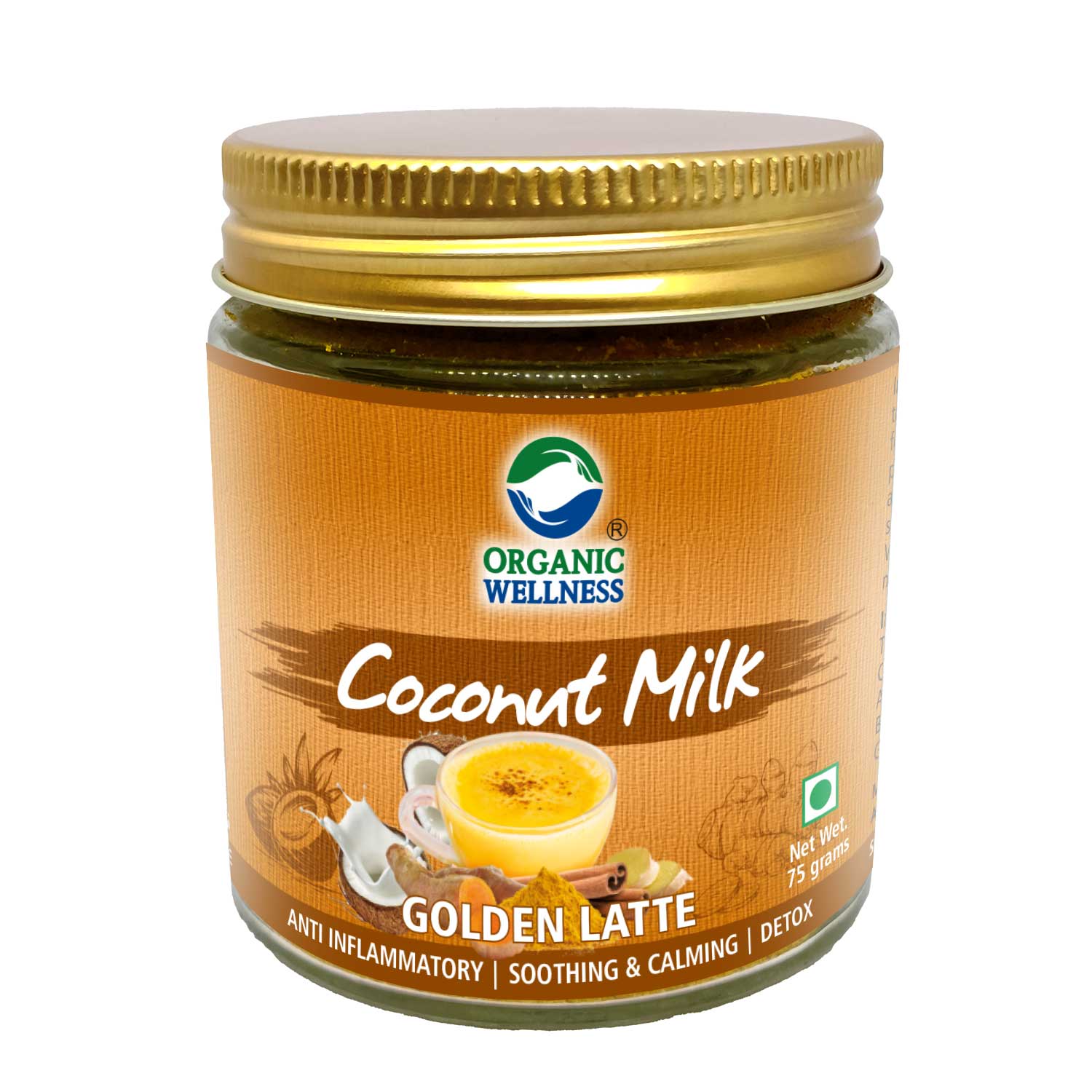 Organic Wellness Coconut Milk Golden Latte 75 Gram Bottle