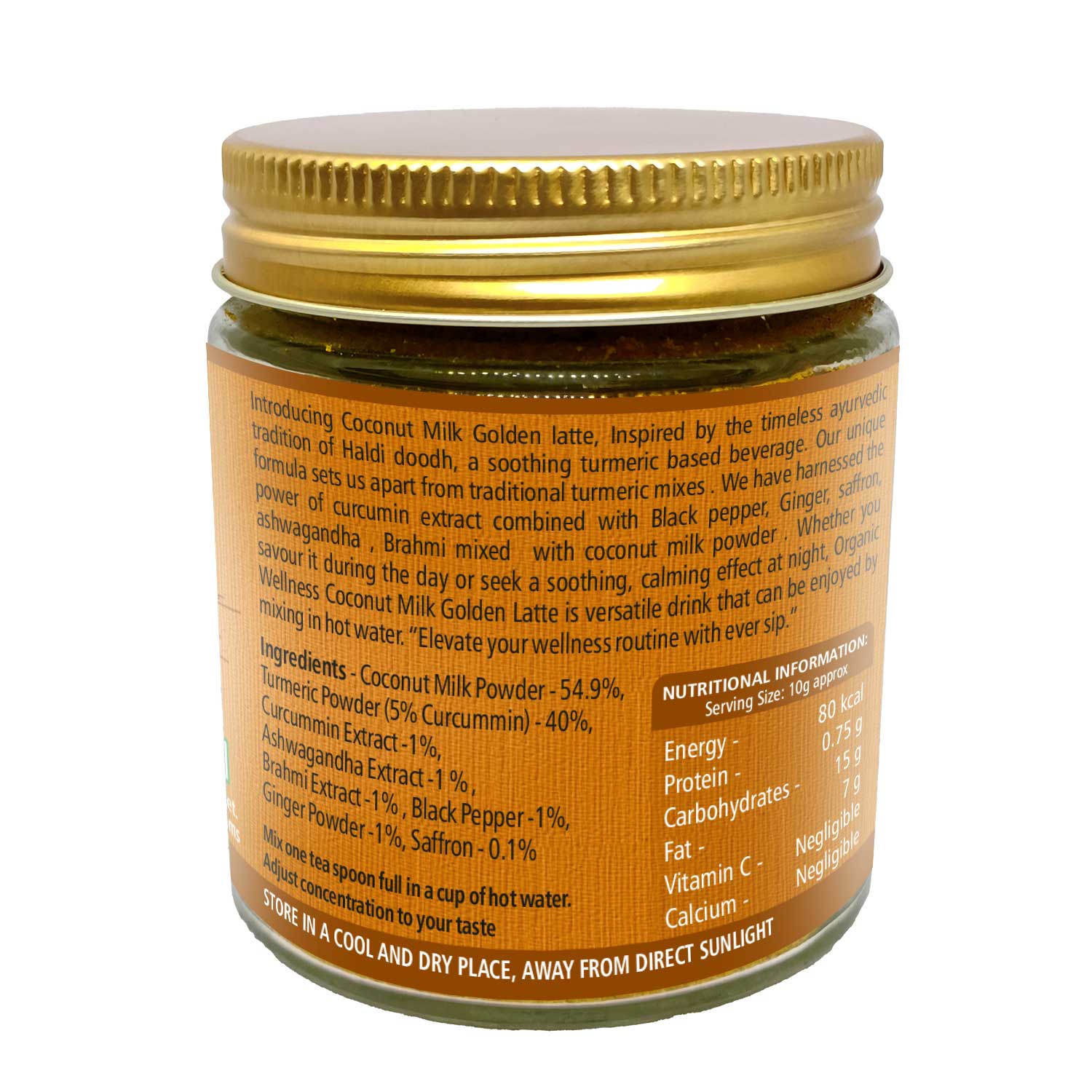 Organic Wellness Coconut Milk Golden Latte 75 Gram Bottle
