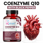 Raskam Coenzyme Q10 (CoQ10) Capsules with Piperine | Supports Heart Health and Vascular Health | 100% Vegetarian – 60 Capsules