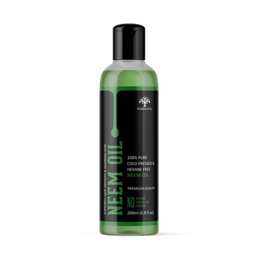 Vanalaya Pure Cold Pressed Neem Oil For Hair & Skin Natural Remedy For Daily Skin And Hair 200ml