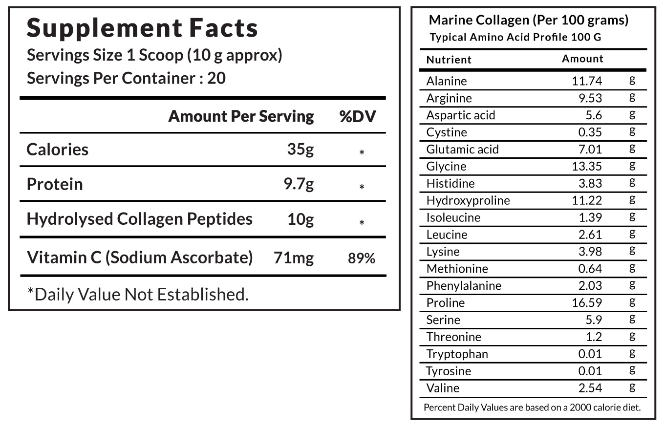 Vitaone Bioactive Marine Collagen Peptide Powder (200g) | For Firm Skin, Healthy Hair, Strong Nails & Joint Support