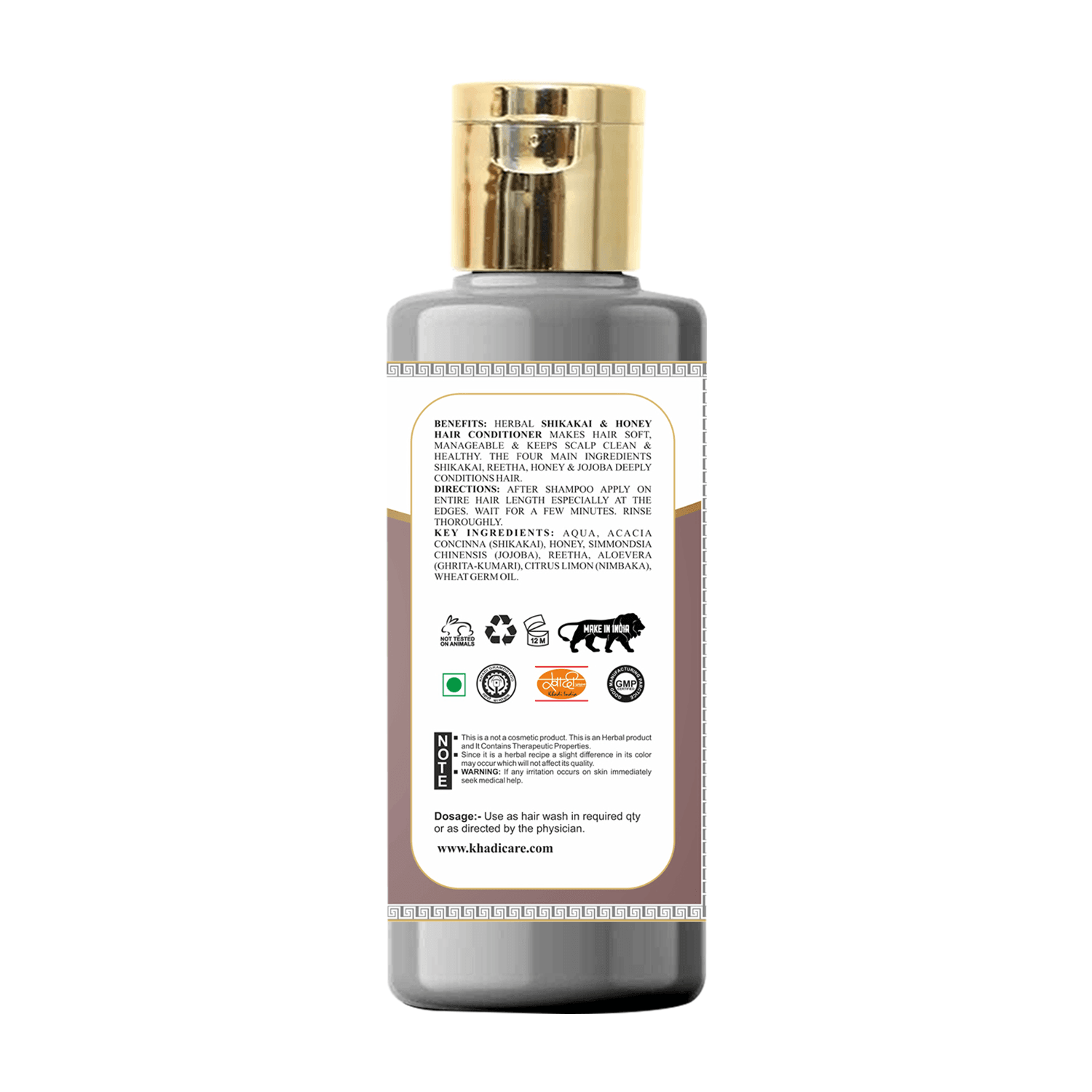 Khadi Care Herbal Shikakai & Honey Hair Conditioner for Frizz Control - 210ml