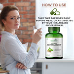 Simply Herbal Ashwagandha Capsule - 1000mg Ashwagandha Capsules for General Wellness, Improves Vitality, Manage Stress & Anxiety, Boost Energy & Strength, Rejuvenates Mind & Body - 60 Veg Capsules