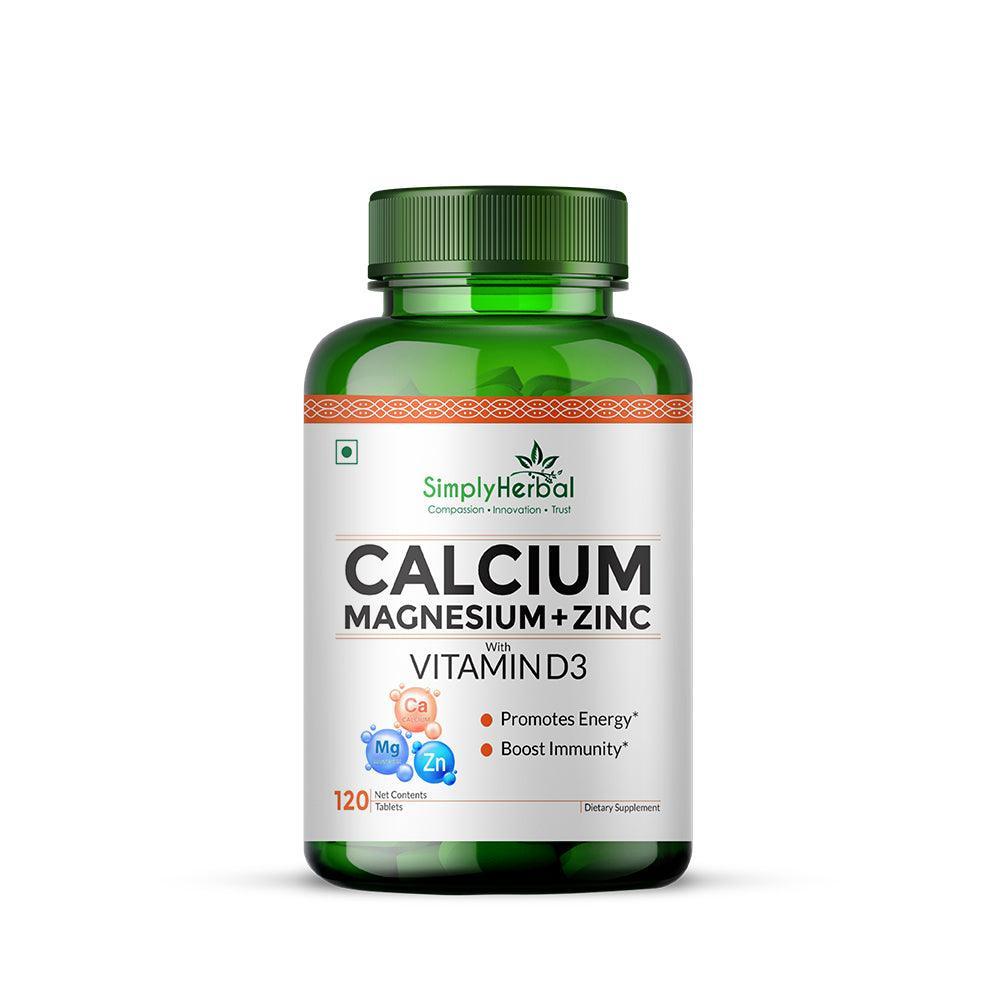 Simply Herbal Calcium Tablet with Magnesium, Zinc & Vitamin D3 (120 Tablets)
