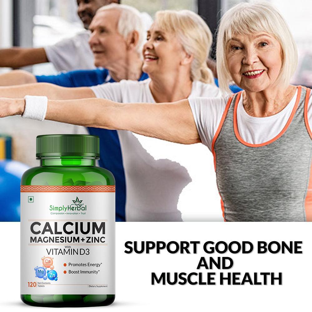 Simply Herbal Calcium Tablet with Magnesium, Zinc & Vitamin D3 (120 Tablets)