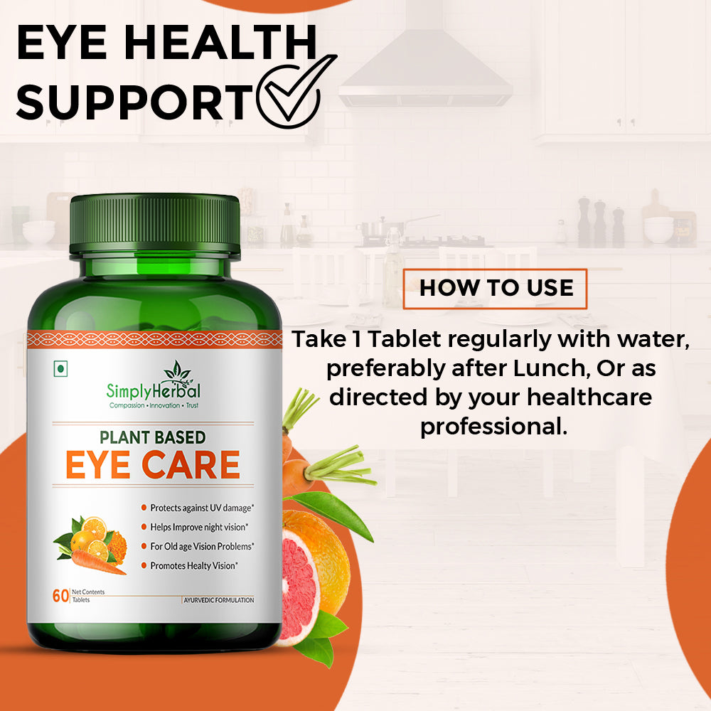 Simply Herbal Plant Based Eye Care Tablet - 60 Capsules (Pack of 2)