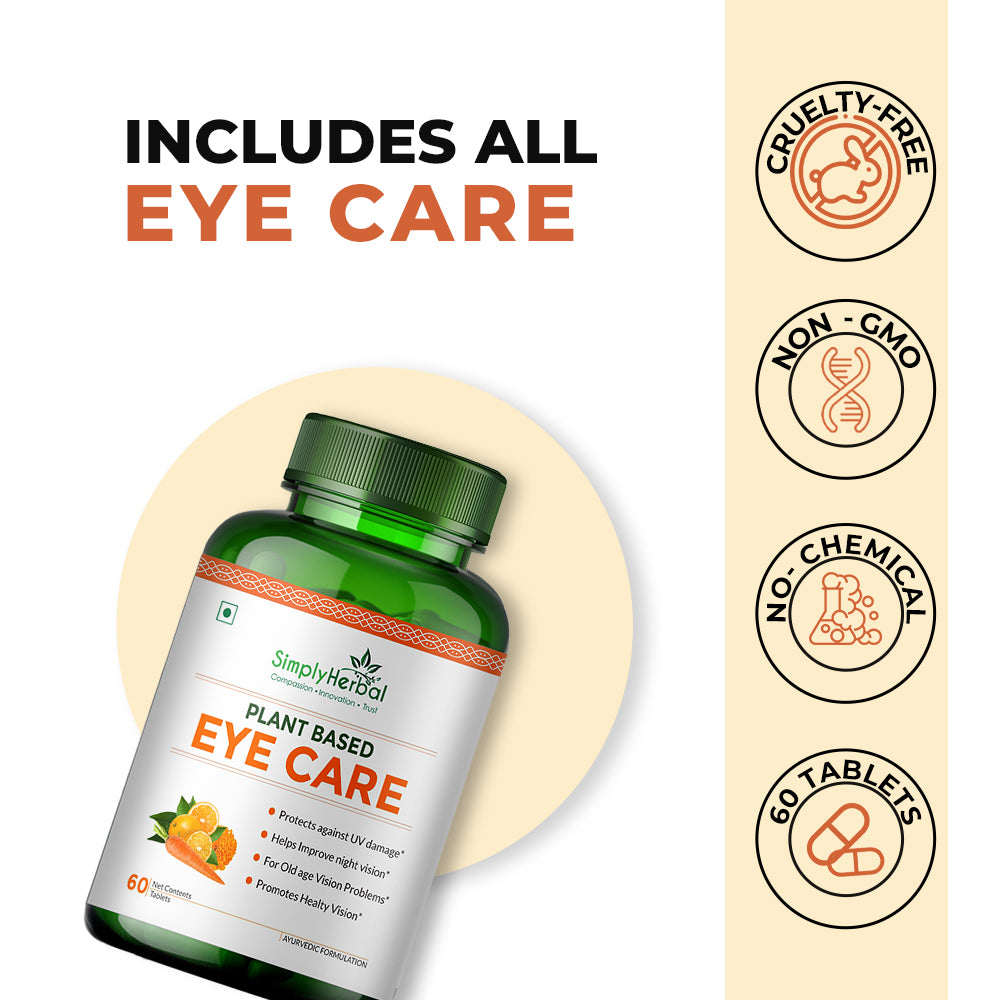 Simply Herbal Plant Based Eye Care Tablet - 60 Capsules (Pack of 2)