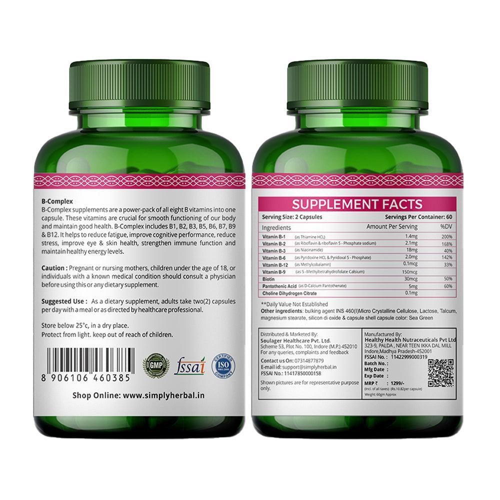 Simply Herbal B Complex Capsule - 120 Capsules