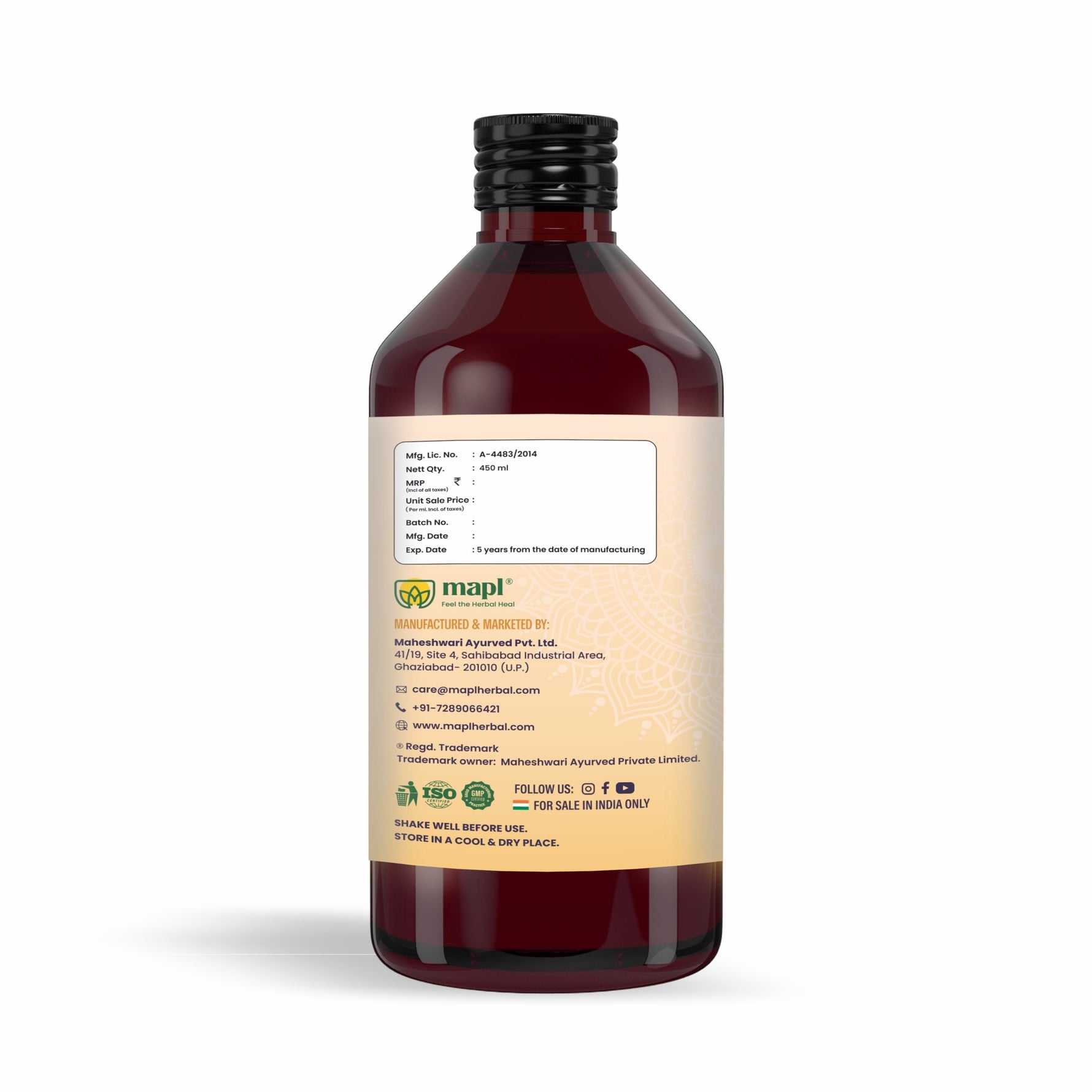 MAPL Trigoldasav Syrup | Ayurvedic Digestive Tonic with 30+ Herbs | Relieves Acidity, Gas, Constipation & Bloating | Boosts Metabolism & Gut Health | 450 ml