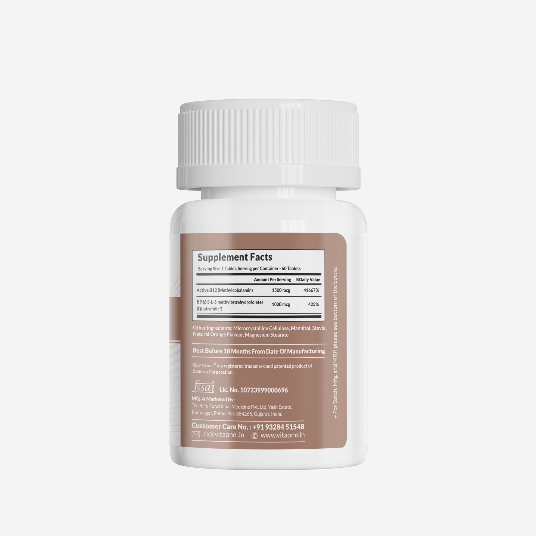 Vitaone Active Folate B12 Tablets - 60 Tablets