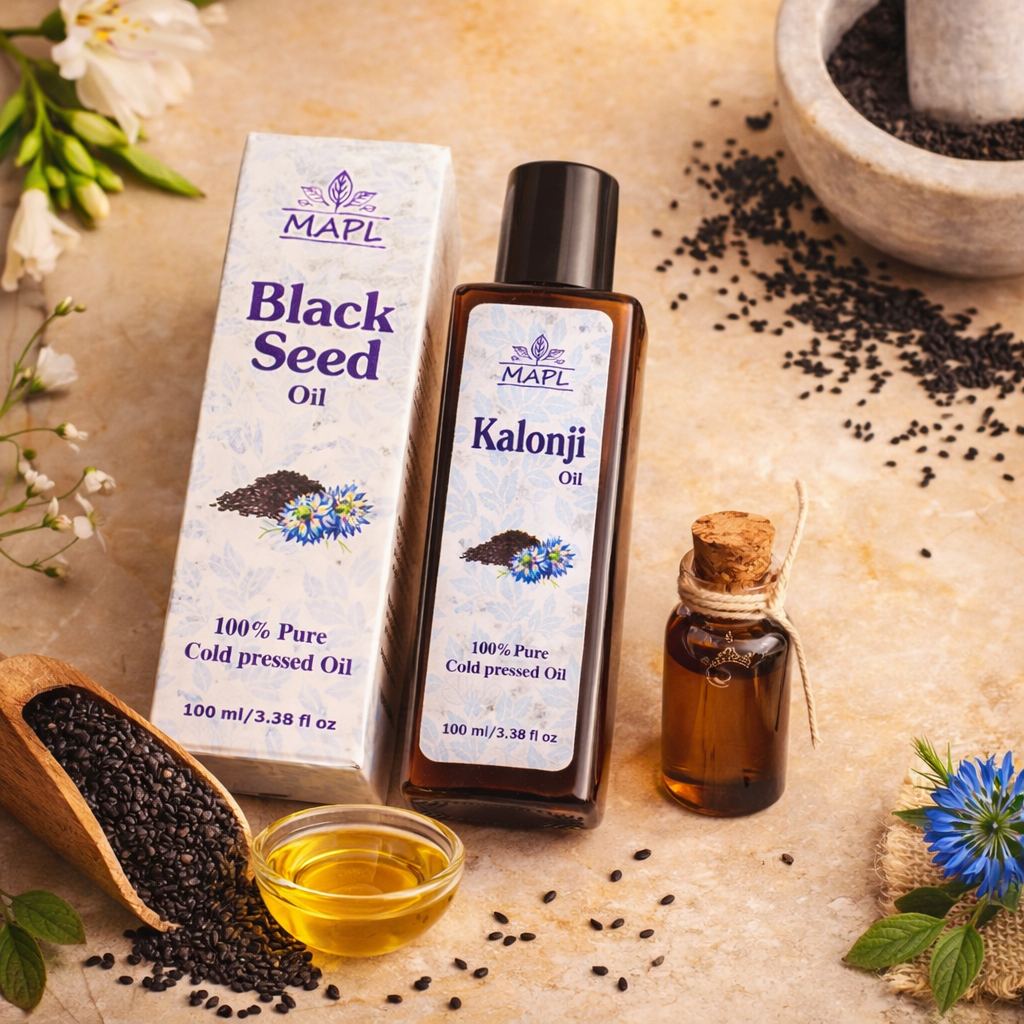 MAPL Kalonji (Black Seed) Oil | Cold-Pressed Ayurvedic Oil | Supports Immunity, Heart, Digestion & Overall Wellness | 100 ml