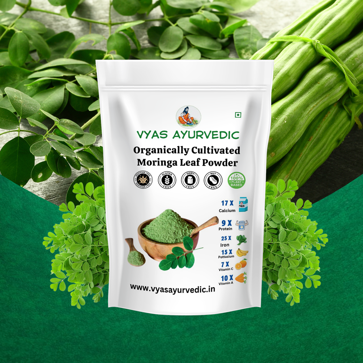 Vyas Ayurvedic Organically Cultivated Moringa Leaf Powder