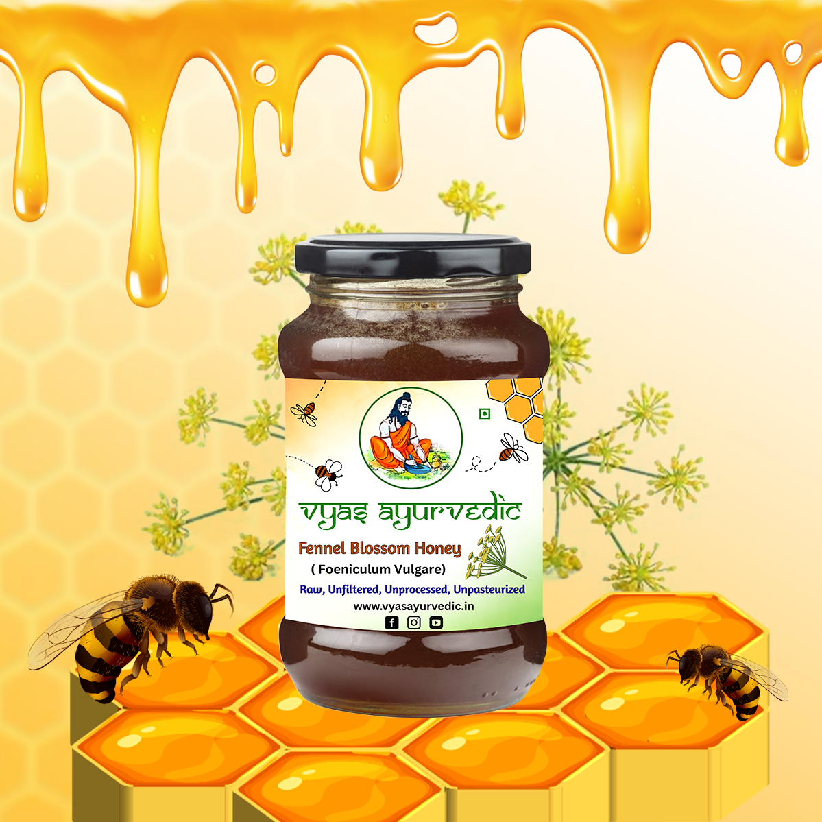 Vyas Ayurvedic Fennel Raw Honey