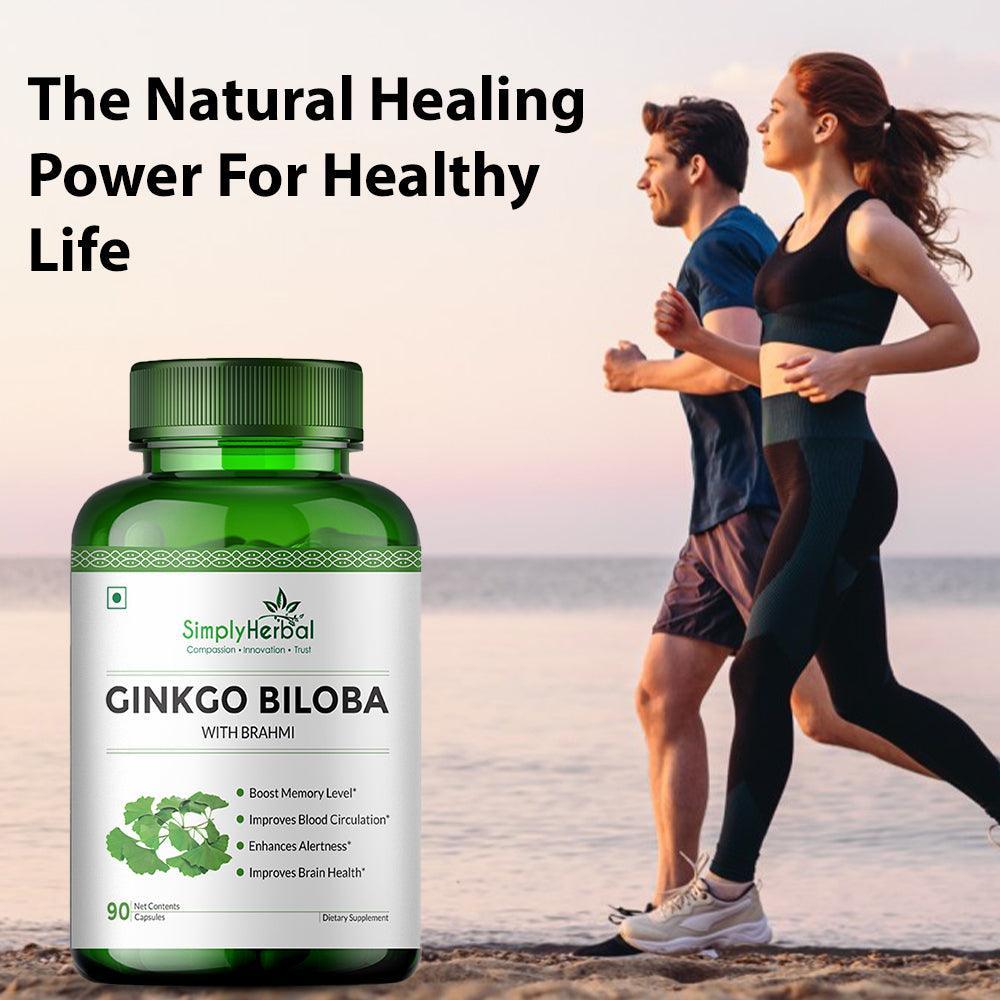 Simply Herbal Ginkgo Biloba Capsule with Brahmi - 90 Vegetarian Capsules