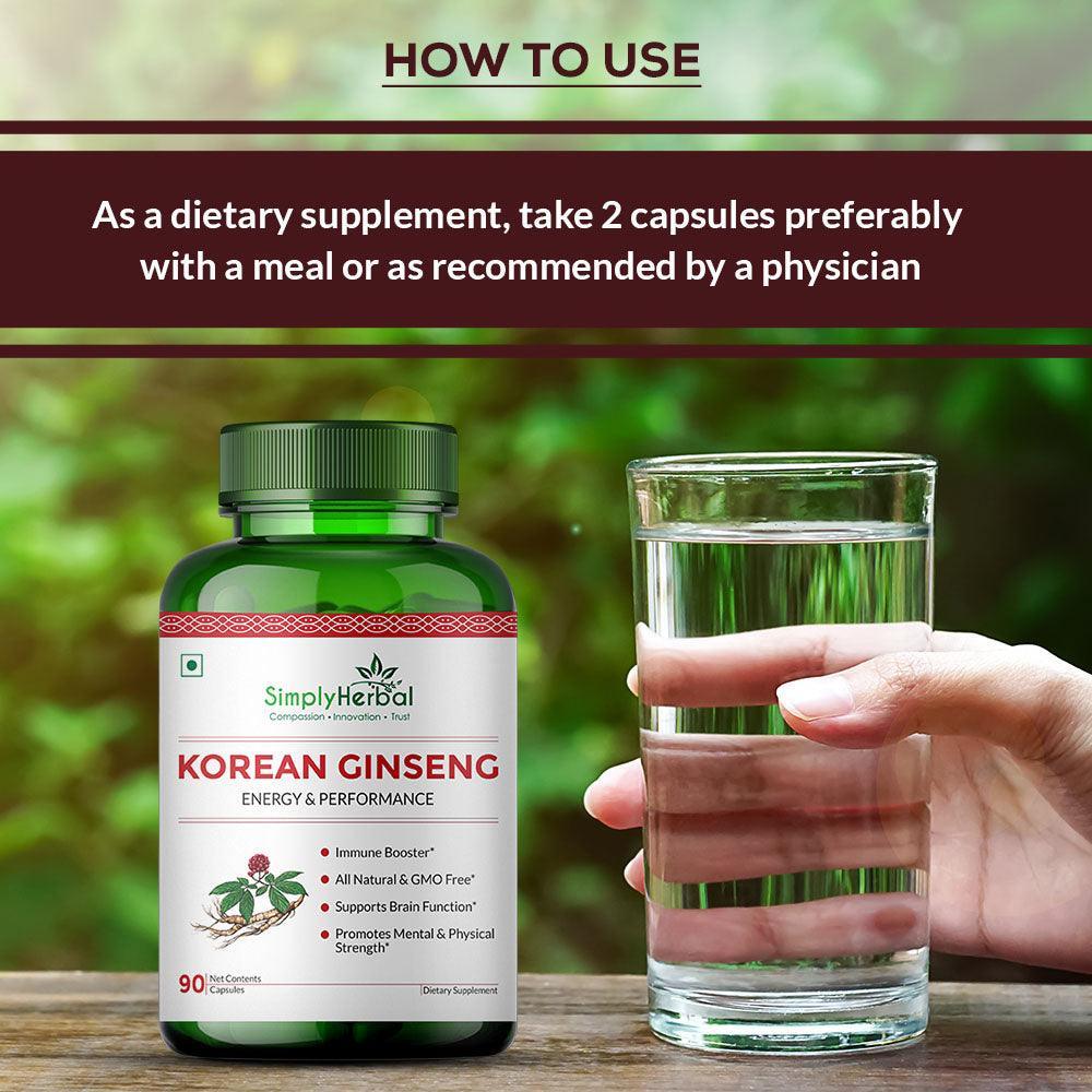 Simply Herbal Korean Ginseng Vegetarian Capsules
