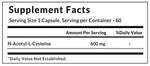 Vitaone N-Acetyl Cysteine (NAC) Capsules 600mg (60s) | Antioxidant Support, Detoxification & Respiratory Health