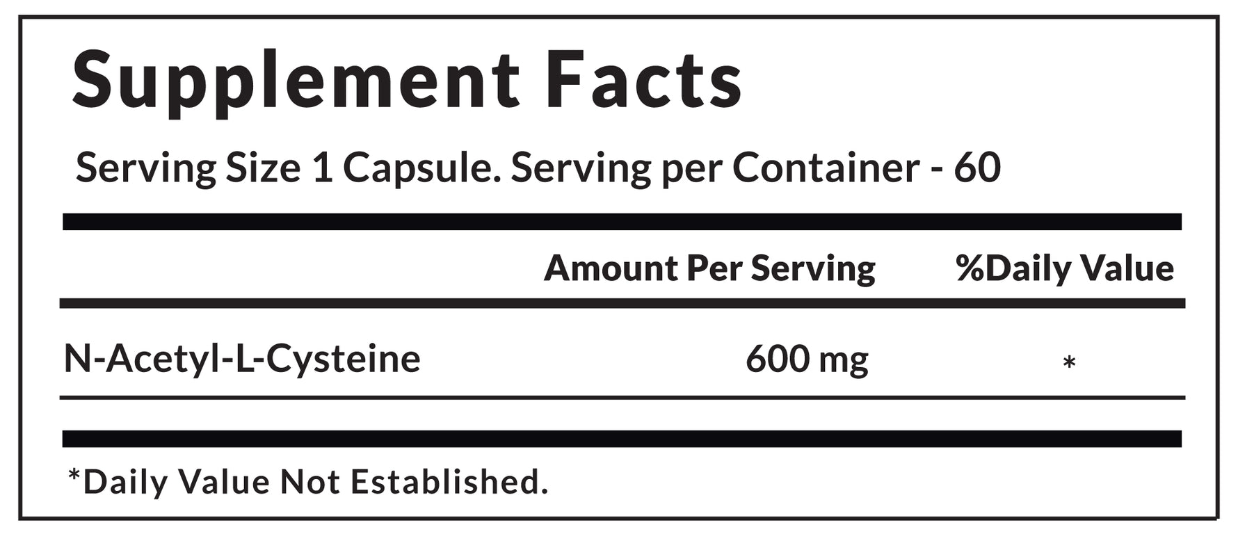 Vitaone N-Acetyl Cysteine (NAC) Capsules 600mg (60s) | Antioxidant Support, Detoxification & Respiratory Health