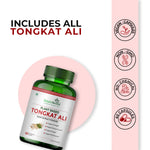 Simply Herbal Tongkat Ali Capsules root extract powder 1000mg | Enhanced testosterone level, Stamina and Stress tolerance 60 Veg Capsules