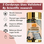 Vitaminnica Cordyceps Mushroom Capsules - ATP Energy Booster & Stamina, 60 Count