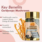 Vitaminnica Cordyceps Mushroom Capsules - ATP Energy Booster & Stamina, 60 Count