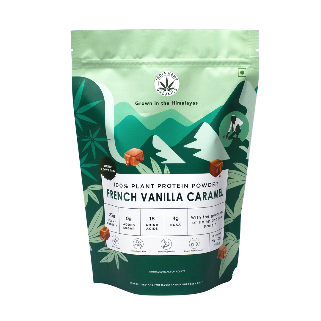 India Hemp Organics Hemp Protein Powder - French Vanilla Caramel
