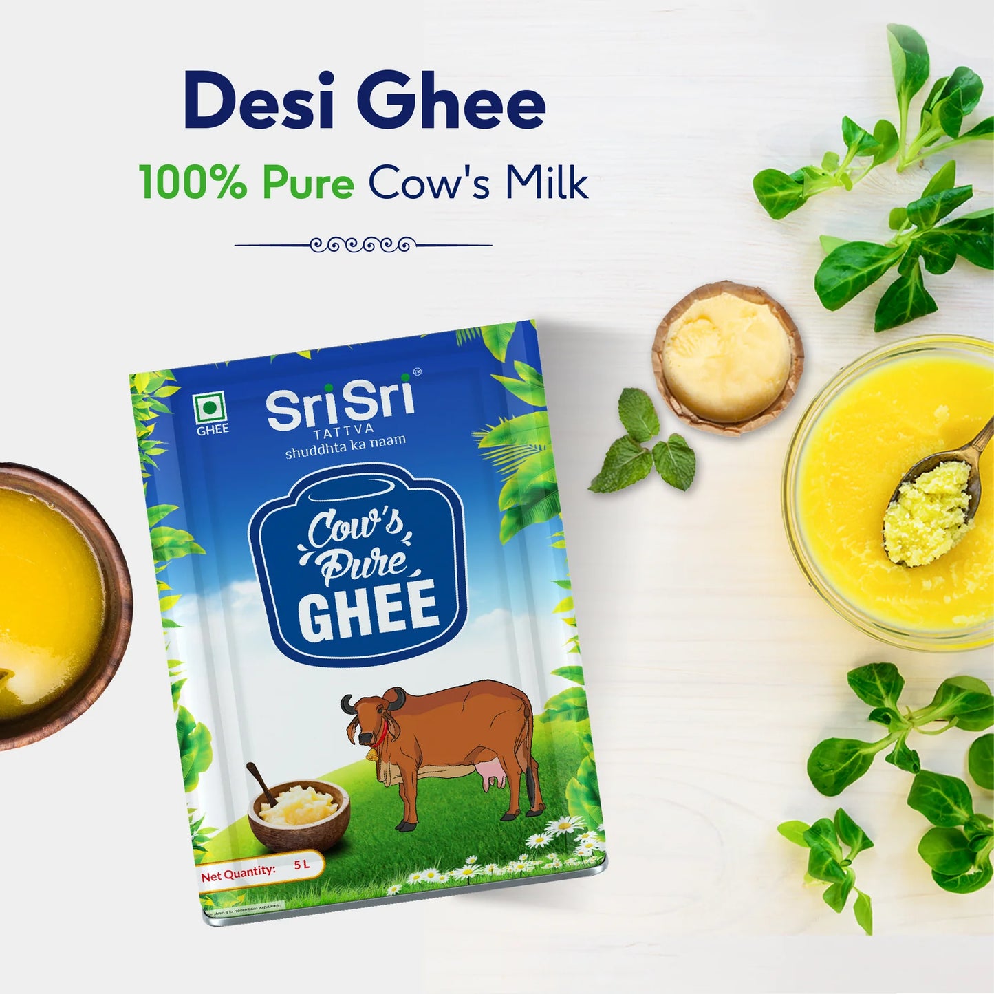 Sri Sri Tattva Cow's Pure Ghee (Tin Pack)