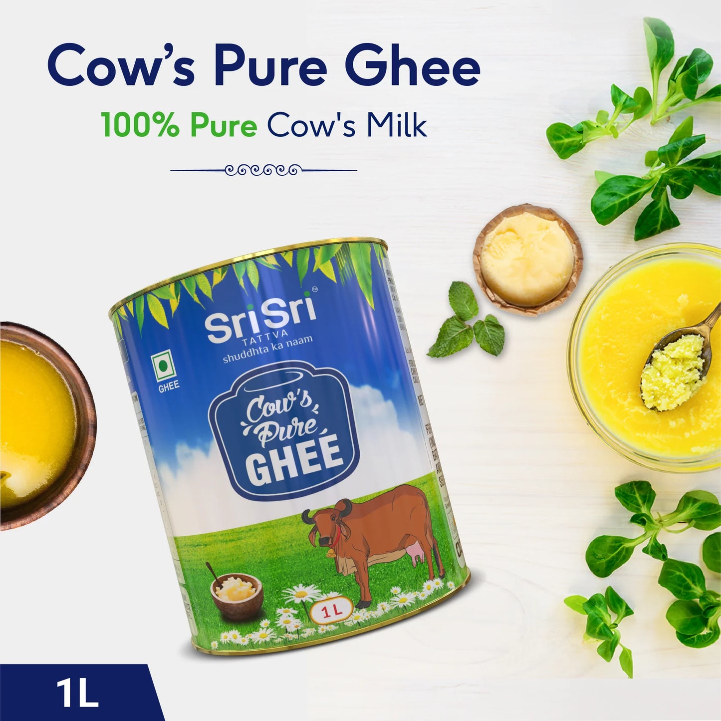 Sri Sri Tattva Cow's Pure Ghee (Tin Pack)