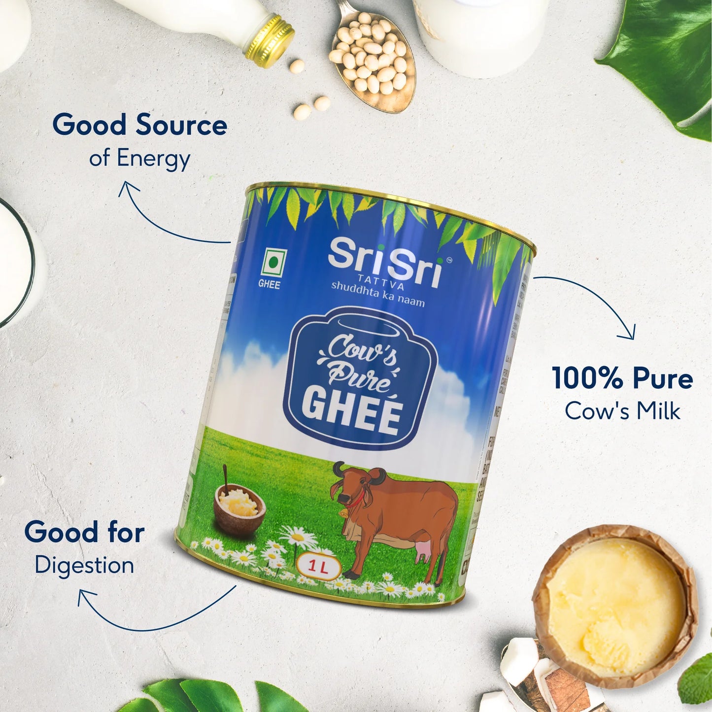 Sri Sri Tattva Cow's Pure Ghee (Tin Pack)