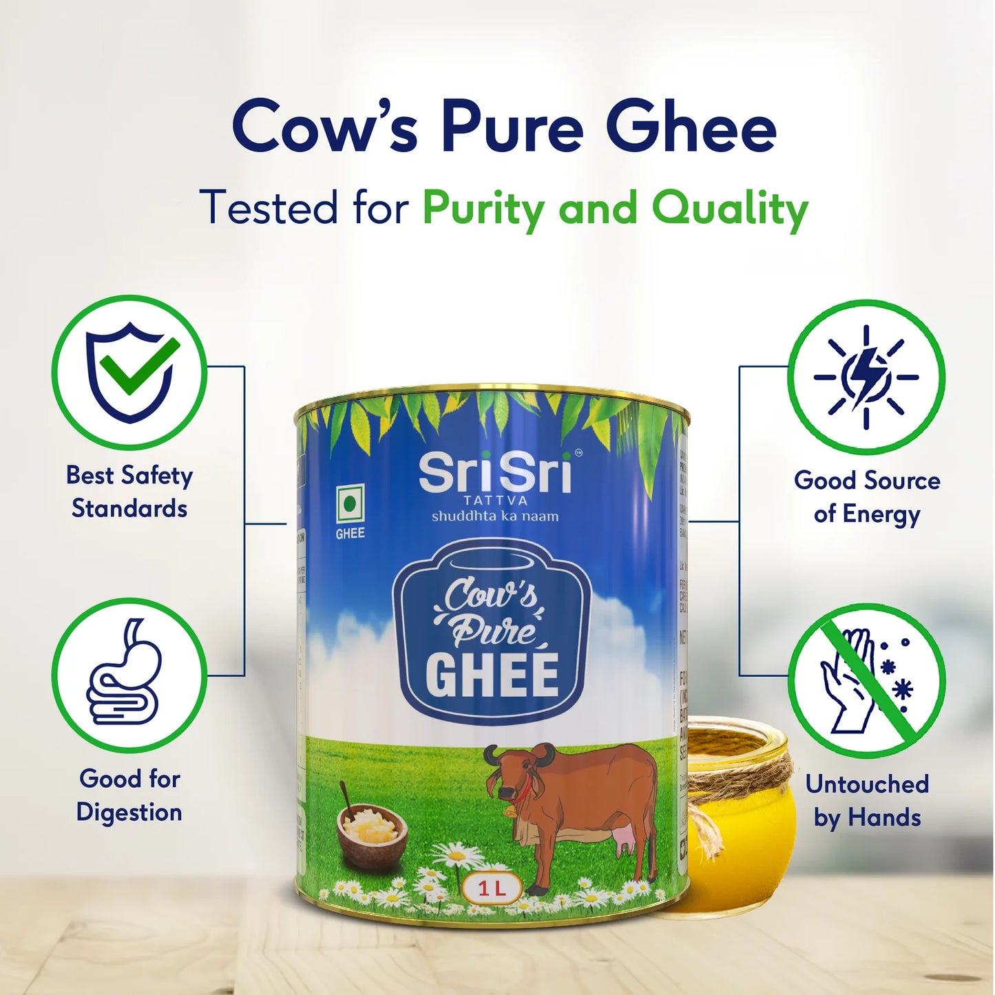 Sri Sri Tattva Cow's Pure Ghee (Tin Pack)