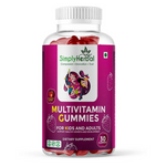 Simply Herbal Multivitamin Gummies Strawberry with 16 Vitamins and Minerals for Growth  – 30 Gummies