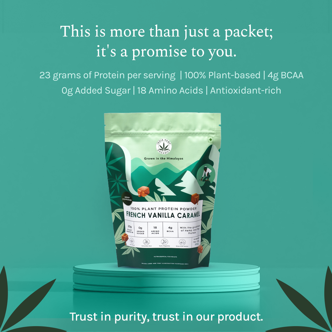 India Hemp Organics Hemp Protein Powder - French Vanilla Caramel
