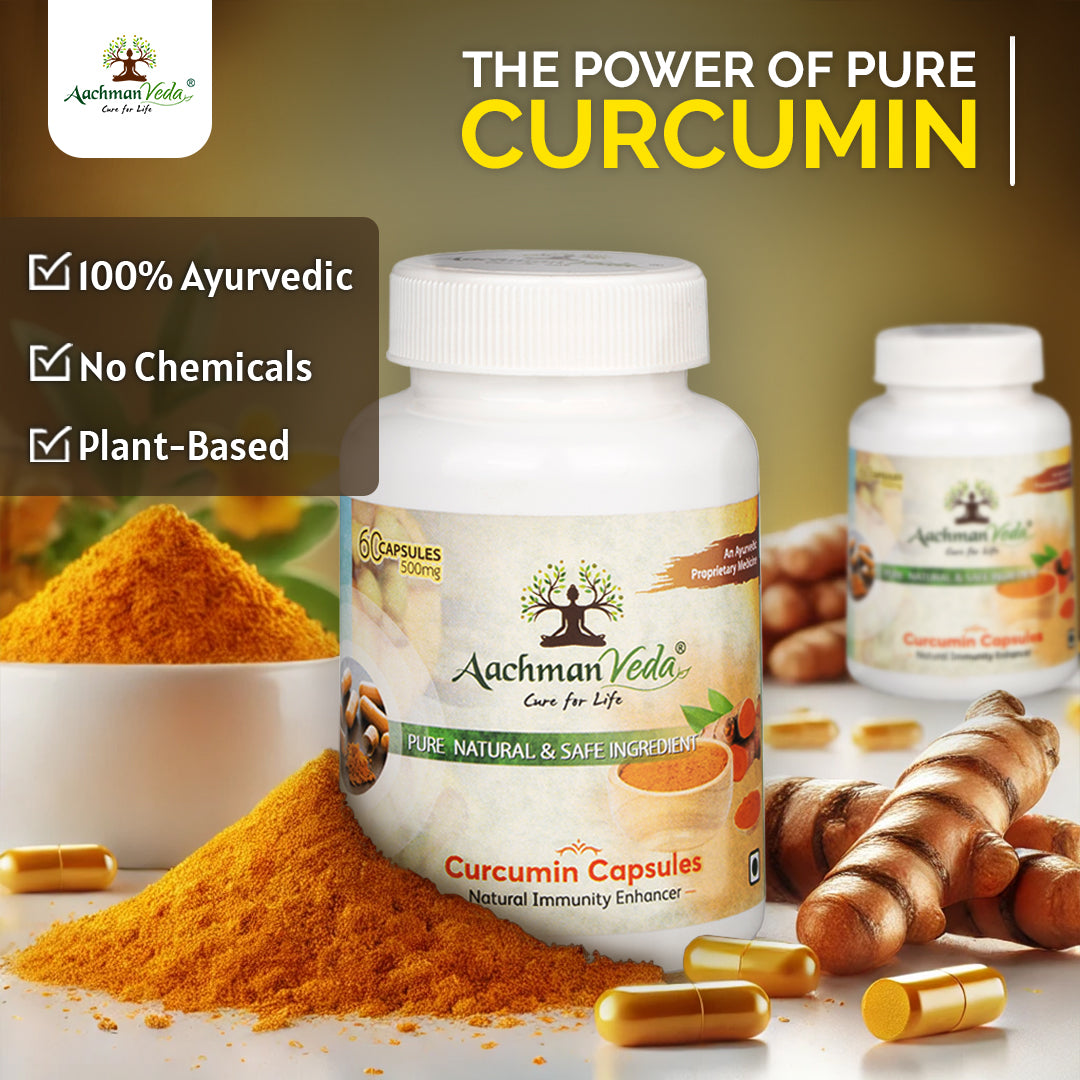 Aachman Veda Curcumin Capsules (60 Capsules 500mg )