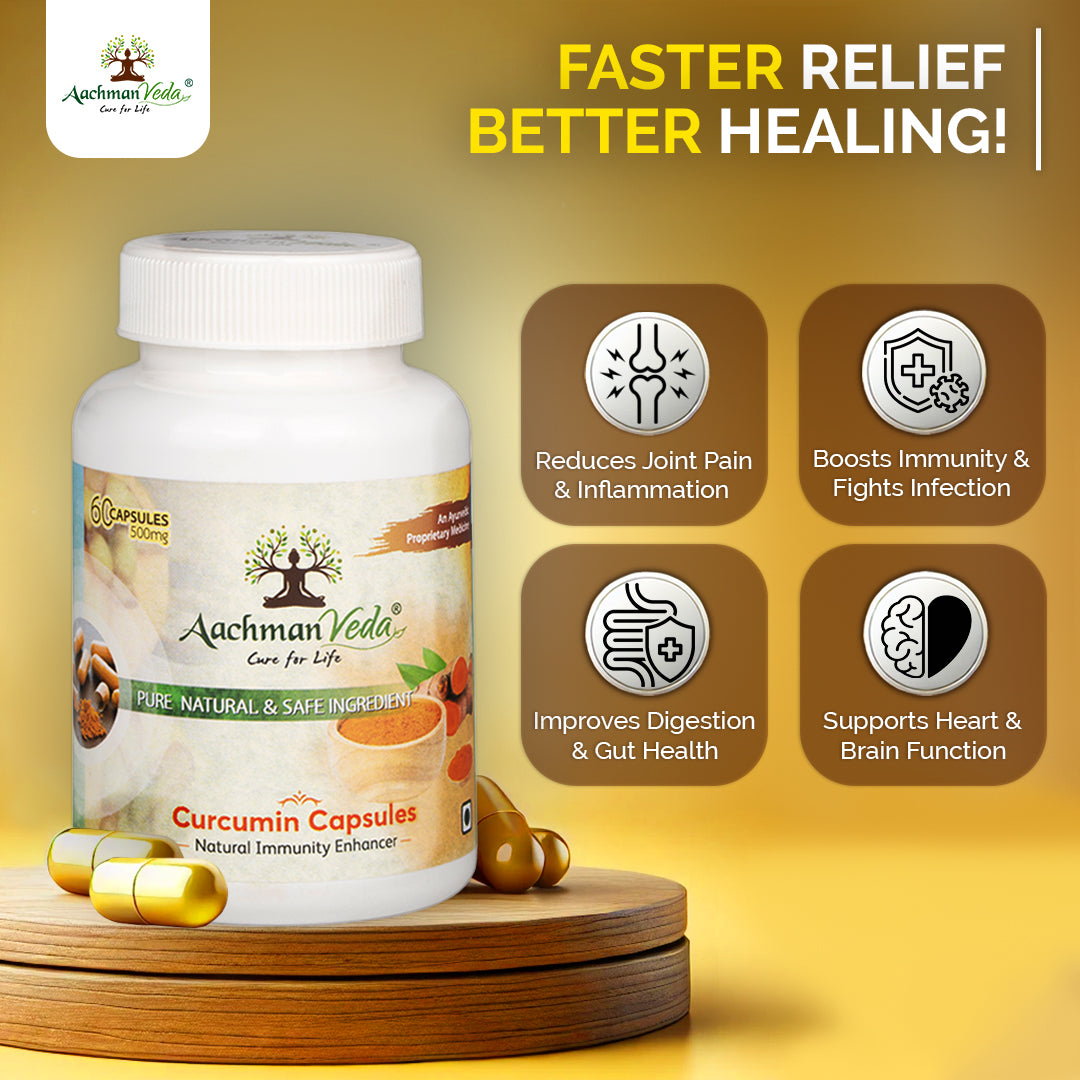 Aachman Veda Curcumin Capsules (60 Capsules 500mg )