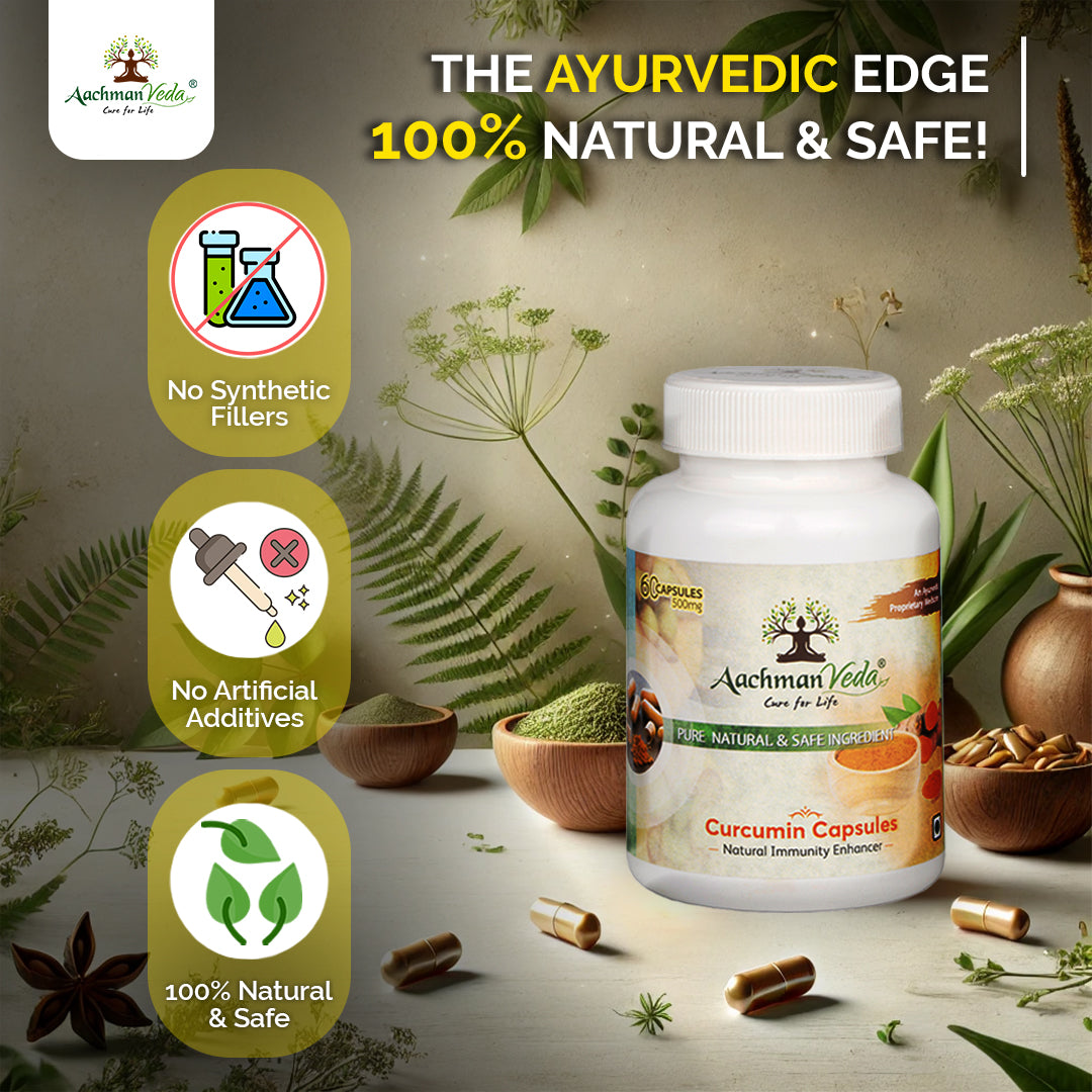 Aachman Veda Curcumin Capsules (60 Capsules 500mg )