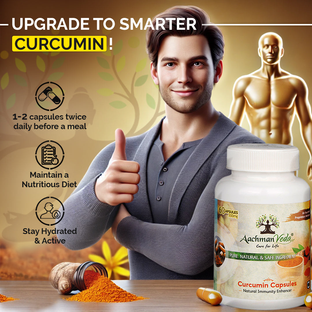 Aachman Veda Curcumin Capsules (60 Capsules 500mg )