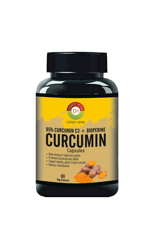 Cordy Herb 95% Curcumin C3 + Bioperine Curcumin Veg Capsule - 60 Capsules